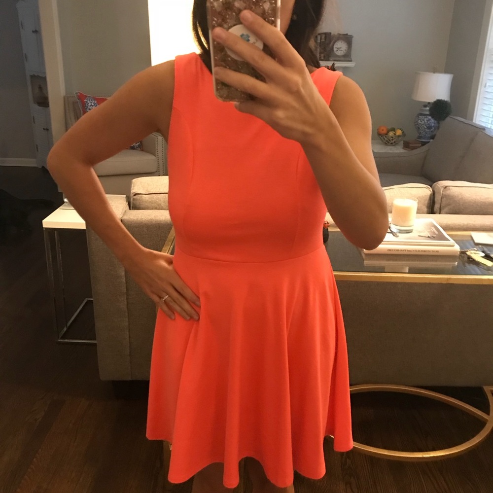 Bright orange dress